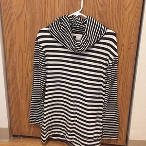 Navy striped turtleneck